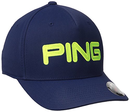 Ping Men's tour Structured Men's Hat, Navy/Limelite, Large/X-Large