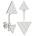 Feramox Ear Jacket Earring Sterling Silver Stud Earrings Diamond Ear Jackets Triangle Earrings for Women(Silver)