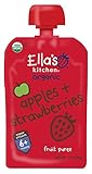 Ella's Kitchen 6+ Months Organic Baby Food, Apples + Strawberries, 3.5 oz. (Pack of 6)