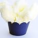 Cupcake Wrappers - Wedding, Bridal & Baby Shower, Birthday Party Supplies, Reversible Neutral Gender Dessert Wraps - Nautical, Air Force (Navy Chevron & White Stripe, 24 Count)