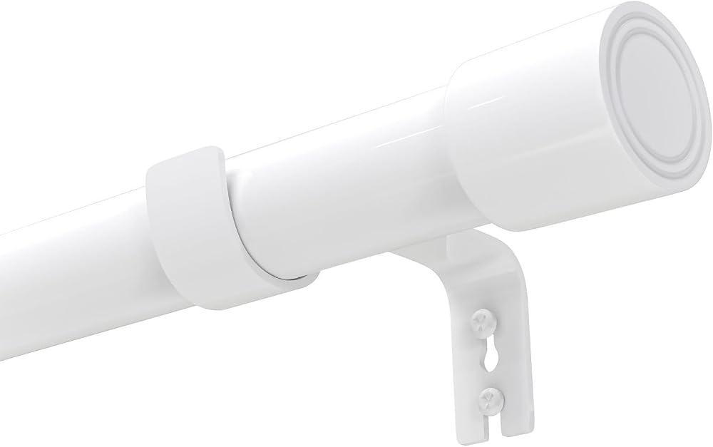 Venwemong Curtain Pole with Brackets Fittings Set 84-290 cm White 25mm