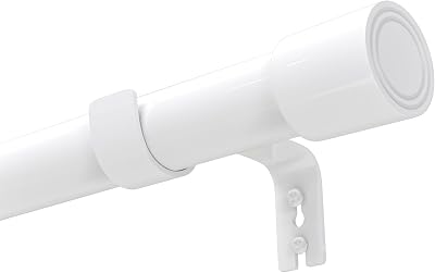 Venwemong Curtain Pole with Brackets Fittings Set 84-290 cm White 25mm