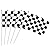 Pack of 3 Disposable Black & White Checkered Flag Table Cover And 4 Pieces Checkered Flag Racing Polyester Flags with Plastic Stick, Decorations Supplies For Racing,Race Car Party