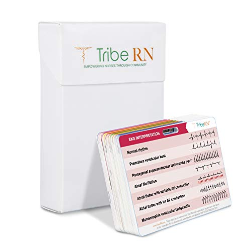 BadgeGuru Set by Tribe RN - 26 Nursing Badge Reference Cards - EKG, Vitals, Lab Values etc. (Bonus Nursing Cheat Sheets) Perfect Gift for a Nurse, Student, or Other Medical Professional (Standard)