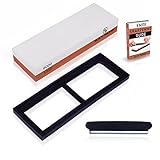 Whetstone [New And Improved] Professional Grade Two-sided Knife Sharpener Stone 1000/6000 Grit With Non-Slip Silicone Base Holder- Plus Angle Guide And Instruction Manual.