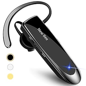 Image of New bee Bluetooth Earpiece Wireless Handsfree Headset 24 Hrs Driving Headset 60 Days Standby Time With Noise Cancelling Mic Headsetcase for iPhone Android Samsung Laptop Truck Driver