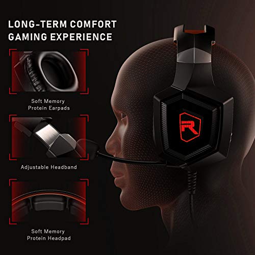 RUNMUS Gaming Headset for PS4, Xbox One, PC Headset w/Surround Sound