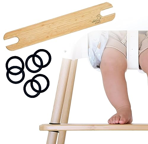 Nibble and Rest Woodsi Footsi Highchair Footrest for IKEA Antilop, Bamboo Wooden Footrest, Height Adjustable, High Chair Accessories,Suitable Footstool with Rounded Corners