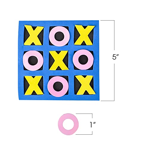 Gamie Foam Tic Tac Toe Mini Board Games, Set of 24, Colorful Family