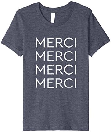 Kids Merci French Thank You Vintage Graphic T-Shirt 12 Heather Blue