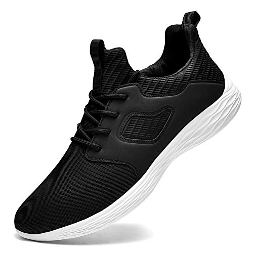 DierCosy Gym Shoes for Men Tennis Shoes Lightweight Non Slip Sneakers Mens Slip-On Shoes Athletic Running Walking Shoes Black 9.5