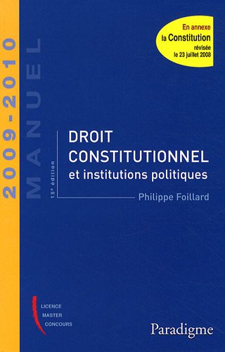 Droit constitutionnel et institutions politiques