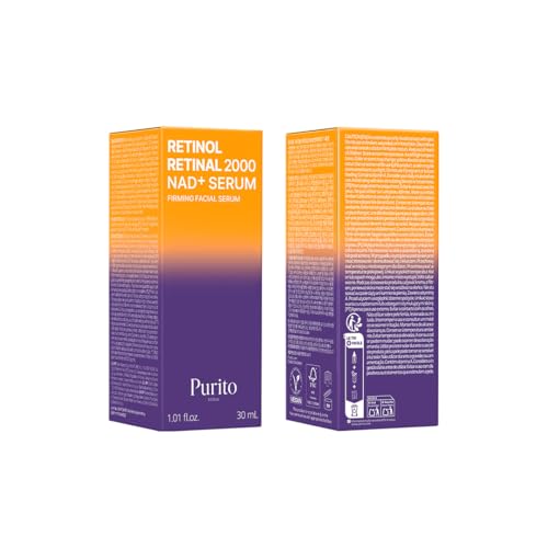PURITO Retinol 0.1% + Retinal 0.1% Anti-Aging Facial Serum | for Wrinkles, Fine Lines & Firmer Skin | Dual Retinoids with NAD+, Improve Elasticity & Skin Texture | Korean Skincare, 30mL 1.01 fl.oz