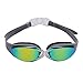 Bezzee-Pro Swimming Goggles for Adult Men and Women - UV Protected - Anti-Fog Unisex Swim Goggles (Silver/Colored Mirror)