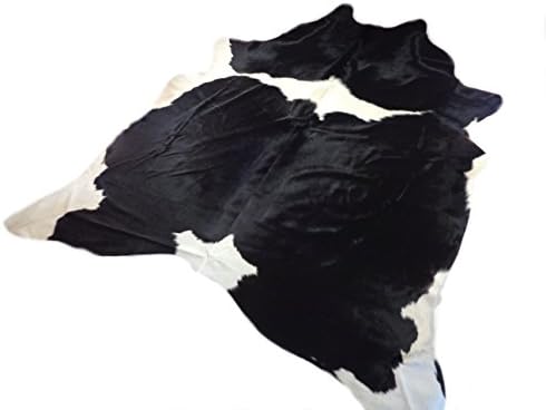 Natural Cowhide Rug - Classic Black and White - Approx 215 cm x 205 cm - Luxury Designer Hide by Narbonne Leather Co
