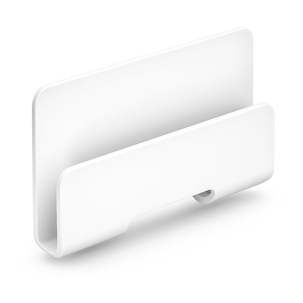 Zerone Wall Mount Phone Holder, No Drill Adhesive Mobile Stand for Smart Phone, Space Saving Charging Station for Kitchen Bedroom Office