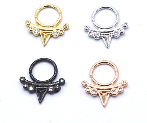 NS30 4pcs septum clicker hot sale crystal septum For Women men Body Clip Hoop fake nose ring Body Jewelry