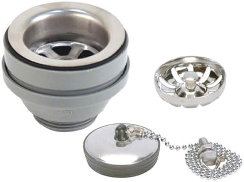 Ambassador MarineStraight Sink Drain with Brushed Finish, 1 1/4-Inch Thread and Strainer Basket
