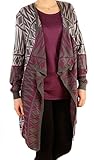 Forever Womens Plain Aztec Knitted Crochet Waterfall Cardigan