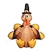 Holidayana 6ft Inflatable Thanksgiving Turkey with Pilgrim Hat Inflatable Yard Decoration with Built-in Bulbs, Tie-Down Points, and Built-in Fan