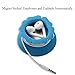MAIRUI Wired Earbud Case Earphone Headphone Cord Organizer Earbuds Wrap Soft Silicone Magnetic Holder Storage Tangle Free Cable Winder(Peacock Blue)
