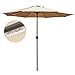 Le Papillon 9 ft Outdoor Patio Umbrella Aluminum Table Market Umbrella Crank Lift Push Button Tilt, Beige