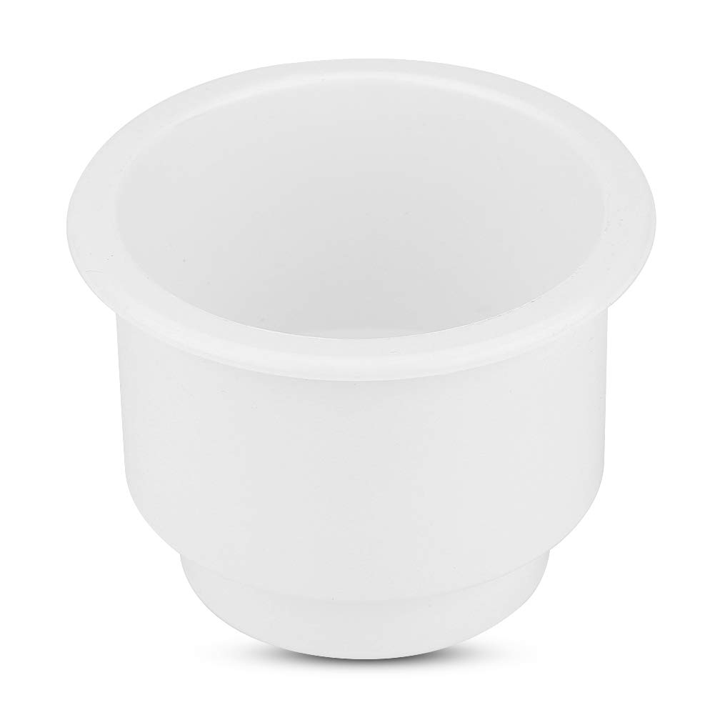 EVGATSAUTO Plastic Drink Cup Bottle Can Holder With Insert Drain Hole Universal for Marine RV Boat Yacht (White)