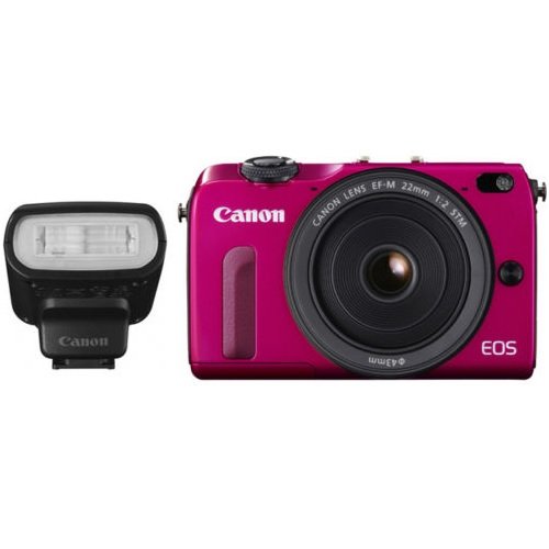 Canon EOS M2 Mirrorless Digital Camera with EF-M 22mm f/2 STM Lens + Speedlite 90 EX Flash Kit International Version (No Warranty)