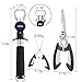 Fishing Pliers Fish Grip Tools Set, Fish Lip Gripper Grabber Grip Holder with Scale Ruler/Measuring Tape Stainless Steel Hook/Two-Sided Trigger, Weigh 40lb, Lanyard Pliers Portable Tackle Combo