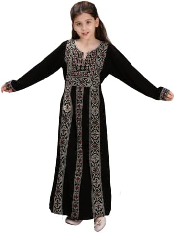 Marwa Fashion Thobe Dress for Women with Traditional Palestinian Embroidery  - Islamic Muslim Costume Wedding, Party & Dinner, Black Gold, 2-3T price in  Saudi Arabia | Amazon Saudi Arabia | kanbkam