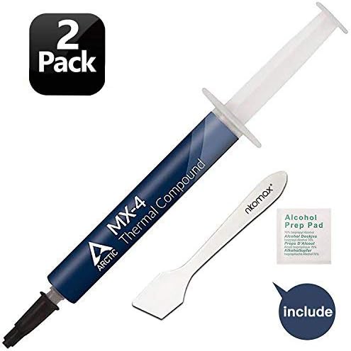 Arctic MX-4 Thermal Compound Paste 2 Pack, Carbon Based High Performance, Heatsink Paste, Thermal Compound CPU for All Coolers, Thermal Interface Material - 4 G(2 Pack)