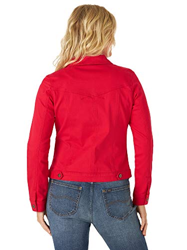 cherry red denim jacket