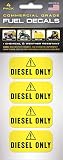 Diesel ONLY Stickers Decals Labels - 4 Pack of 2 x 1 inch - Truck, Tractor, Heavy Equipment and Machinery - Extreme Stick - Weather Resistant - Commercial Grade - Diesel Fuel Only