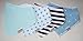 Baby Bandana Bibs | Baby Bandana Drool Bibs for Teething Babies | “Baby Blues” 4 Pack Gift Set by Stroller Society