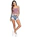 Floerns Women's Rib Knit Spaghetti Strap Cami Crop Top Burgundy S