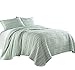 Chezmoi Collection Katy 3-Piece Solid Raw Edge 100% Cotton Pre-Washed Soft-Finished Quilt Set (King, Seafoam Green)