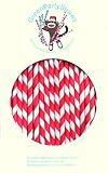 Paper Straws Box of 144 Red Stripe