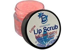 Diva Stuff Ultra Hydrating Lip Scrub for Soft Lips, Gentle Exfoliation, Moisturizer & Conditioner, Strawberry Frozen Yogurt – ¼ oz (Made in the USA)