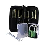 One Profile Cylinder Lock with 20pcs Lock Tools for Practice (green lock)
