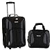 Rockland Fashion Softside Upright Luggage Set, Black/Gray