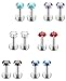 Jstyle 12 Pcs a Set 316L Stainless Steel 16G 2-4mm CZ Nose Piercing Labret Monroe Lip Rings Helix Tragus Cartilage Ear Piercings Studs 6mm Bar Length 3mm