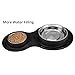 Dog Bowls Large, TRIPLETREE Double Stainless Steel Pet Bowls for Food and Water with A No-Spill Silicone Mat,50OZ and 15OZ,Foldable and Compact for Travelling