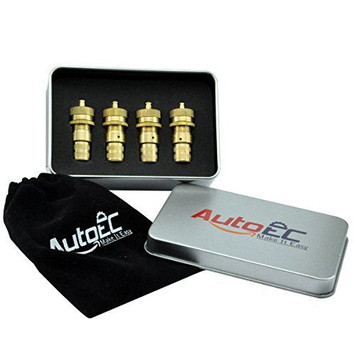 AutoEC Tire Deflator Kit, Adjustable Brass Tyre Deflator Kit for Off Road Tires, Car, Truck, Jeep and ATV (4 Pack)