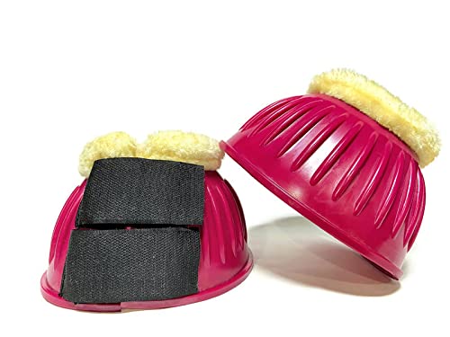 Equipride OVERREACH BOOTS BELL BOOTS MADE RUBBER WITH FAUX FUR LINED XXL-XS (L, Burgundy)