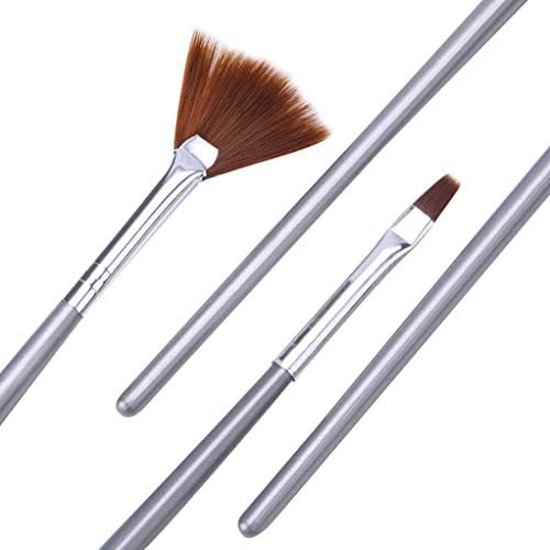 Dot Painting Detailing Pen,4pcs Nail Art UV Gel Polish Design Brushes Tool (Silver)