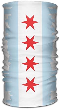 DHRolling High Elastic Sports Casual Headwear Multi-purpose City Of Chicago Flag Headband