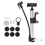 G4Free Mini Bike Pump with Gauge Ultra Lightweight Portable Bicycle Pump fits Presta & Schrader for Road Mountain BMX Bicycles and Moutain Bikes--BONUS Puncture Repair Kit, Ball Needle