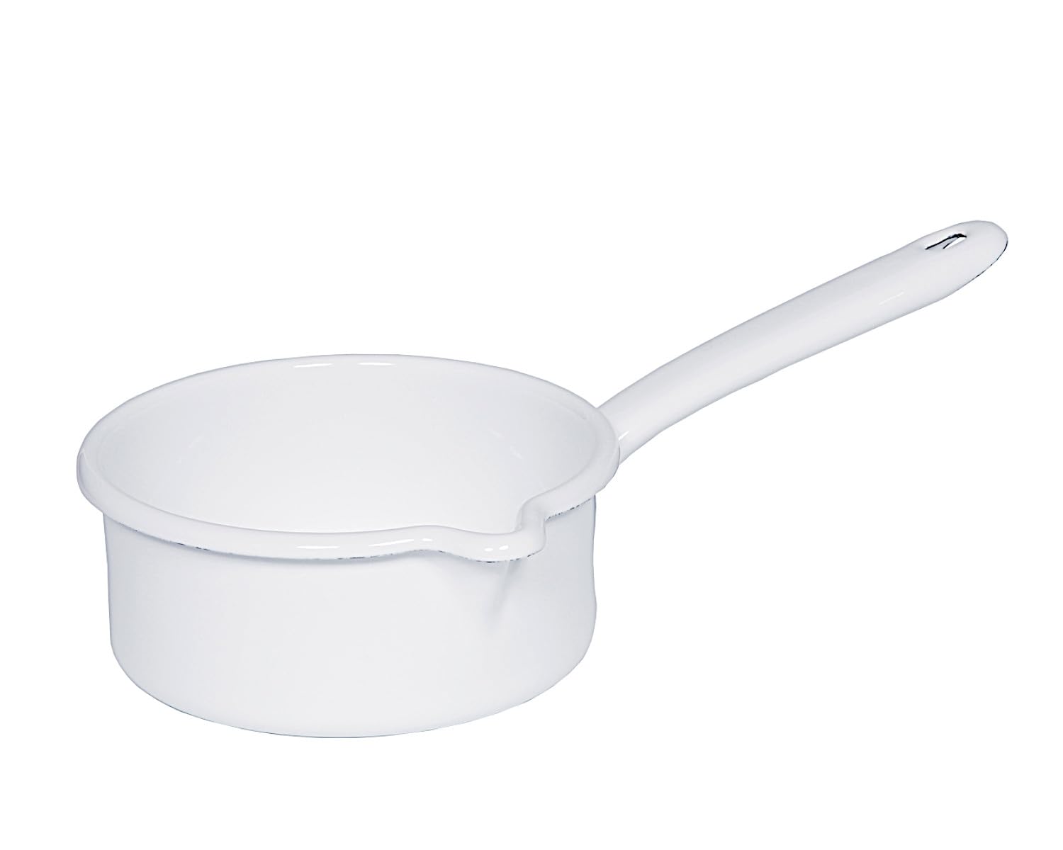Riess Classic - White Saucepan with Spout, Diameter-14 Cm White