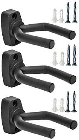 XITODA 3 Pieces Guitar Wall Hangers,Holders,Hooks fits (Classic, Acoustic, Electric) Guitar/Ukulele/Mandolin/Violin/Bass/Banjo with Special Mounting kit (Screws and Dowels); 3 Packs