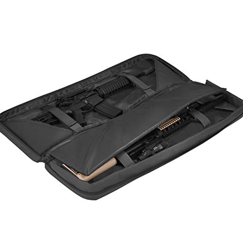 BOW-TAC Double Long Rifle Gun Case Bag Tactical Rifle Backpack Pistol Soft Firearm Transportation Carbine Case - Lockable Compartment, Available Length in 36" 42" 46"